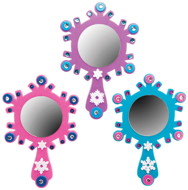 Baker Ross AT174 Snow Princess Mirror Kits, Arts and Crafts for Kids (Pack of 4), Assorted - BeesActive Australia