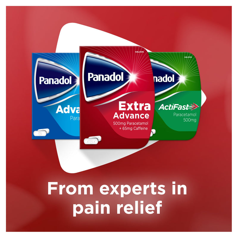 Panadol, Paracetamol Caffeine Pain Relief Tablets 500mg/65mg Extra Advance, Red, 14 Count Extra Advance Tablets - BeesActive Australia