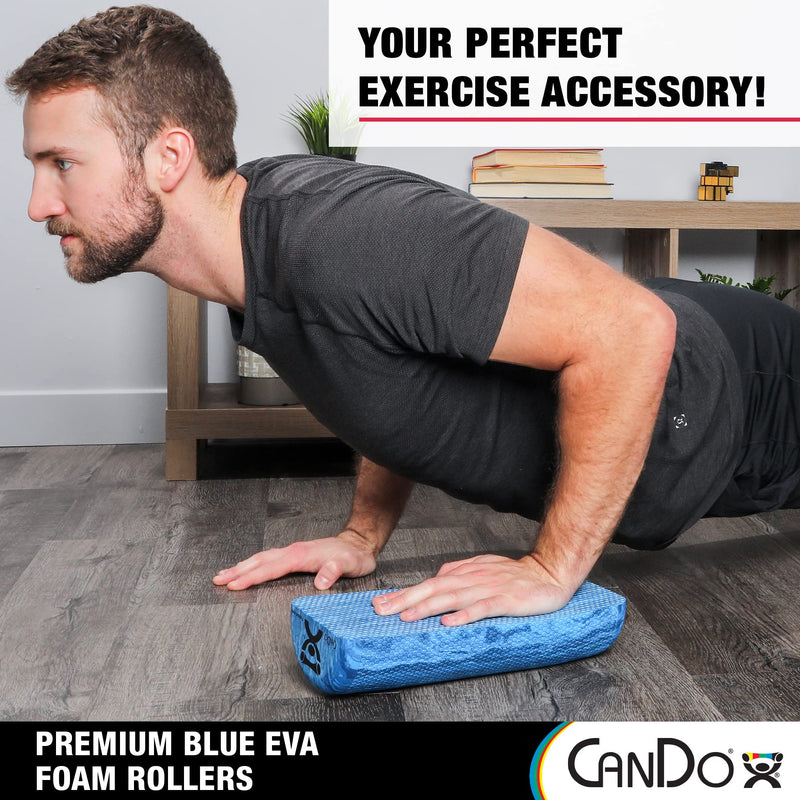 CanDo Premium Blue Marble EVA Foam Roller for Muscle Restoration, Massage Therapy, Sport Recovery and Physical Therapy 6" x 12" Half-Round 6" X 12" Half Round - BeesActive Australia