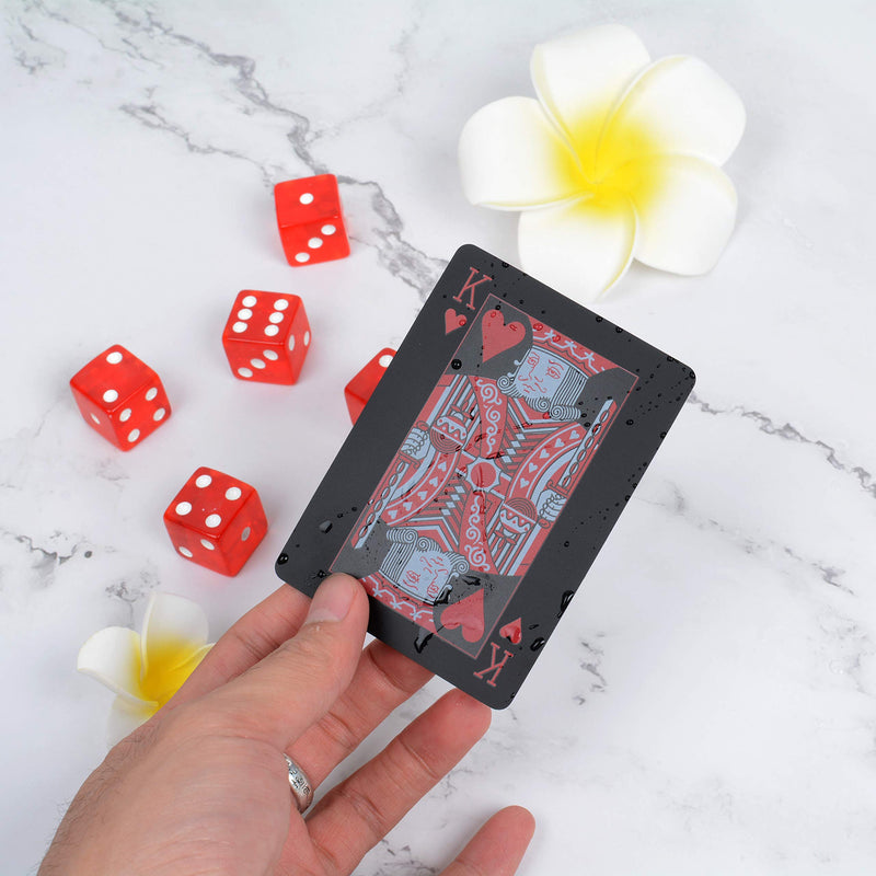 Poker Playing Cards Dice Sets Poker Table Cards PVC Waterproof Stacking Cup Dice Grade AAA Precision 19mm Serialized Casino Craps Dice with Razor Edges and Corners for Classic Magic Tricks Deck Red - BeesActive Australia