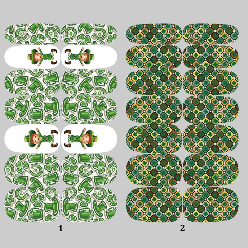 Macute St. Patrick’s Day Nail Polish Stickers 12 Sheets Full Wrap Nail Polish Strips Self Adhesive Full Cover Nail Art Stickers Decals with Nail File for Women St. Patrick’s Day DIY Nail Decorations - BeesActive Australia