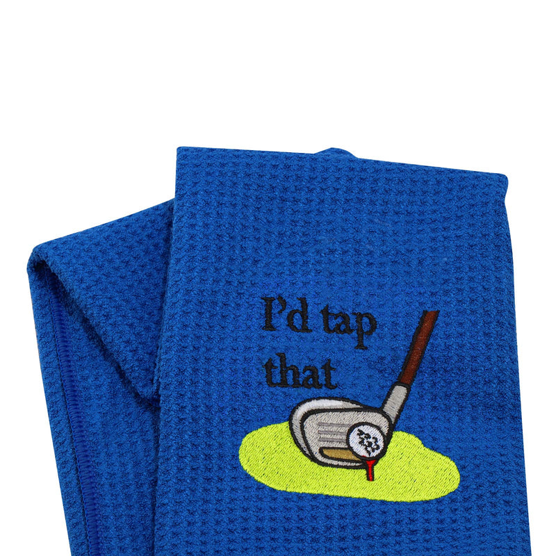 LEVLO Embroidered Golf Towel Gift Golf Lover Gift I'd Tap That Funny Golf Towel with Clip Gift for Men/Women - BeesActive Australia