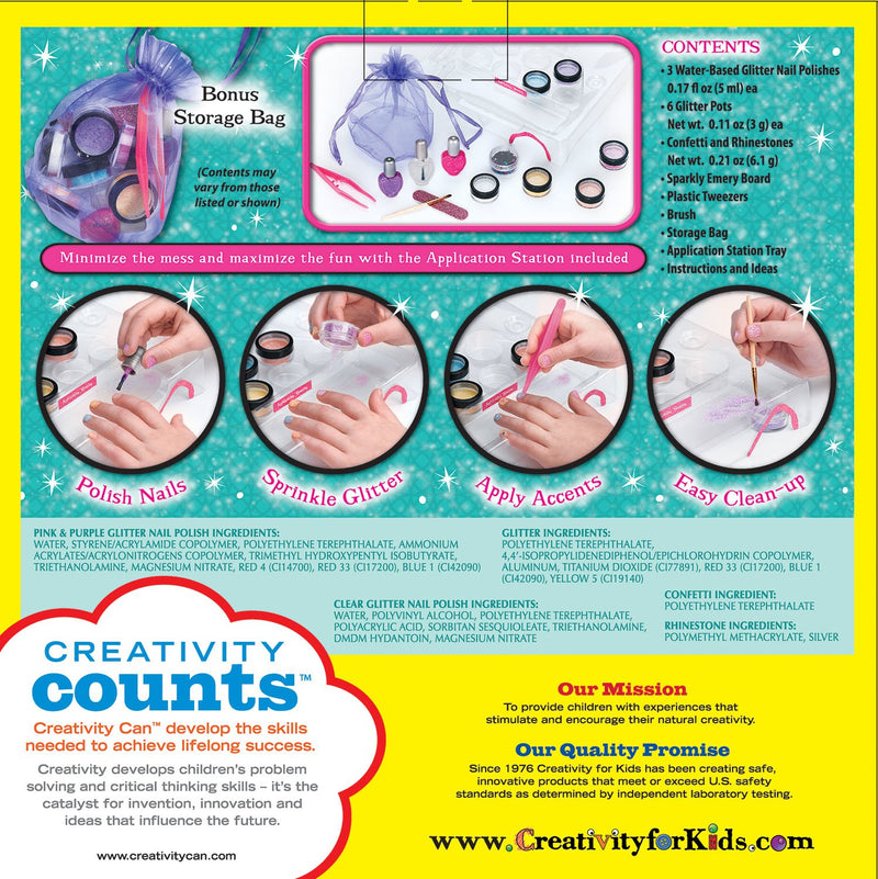 Creativity for Kids Glitter Nail Art - Glitter Manicure Kit for Kits - BeesActive Australia