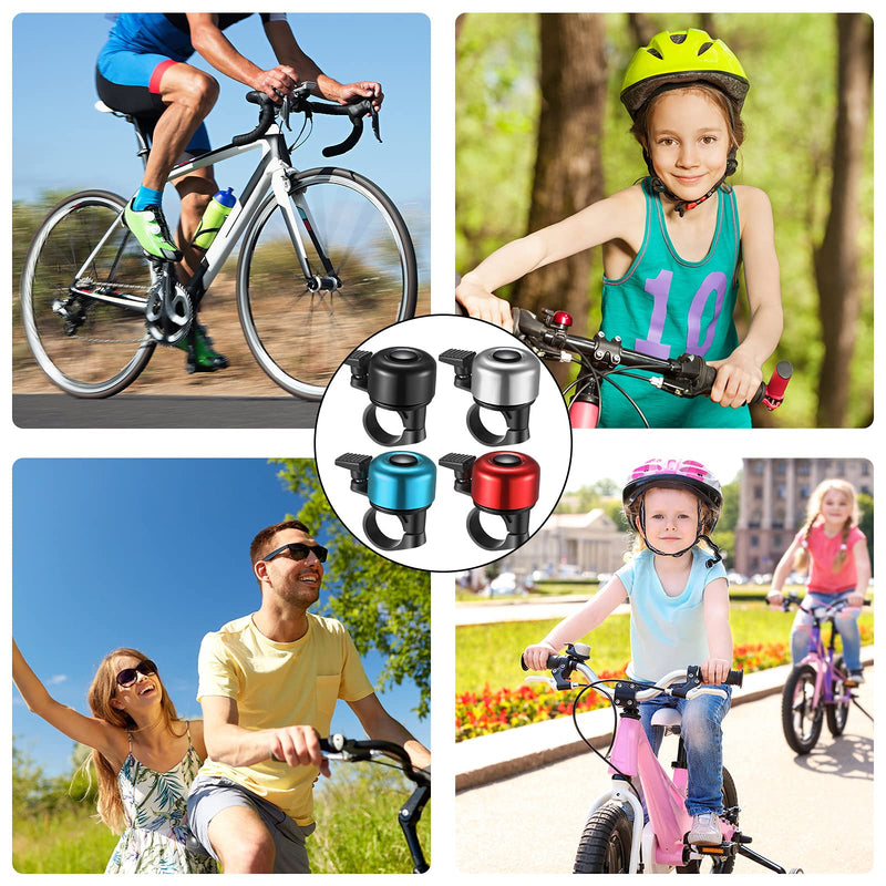 HESTYA 4 Pieces Bike Bell, Aluminum Bicycle Bell Loud Crisp Clear Bike Bell Road Mountain Bike Ring Bell with Screwdriver for Adults Kids Boys Girls - BeesActive Australia