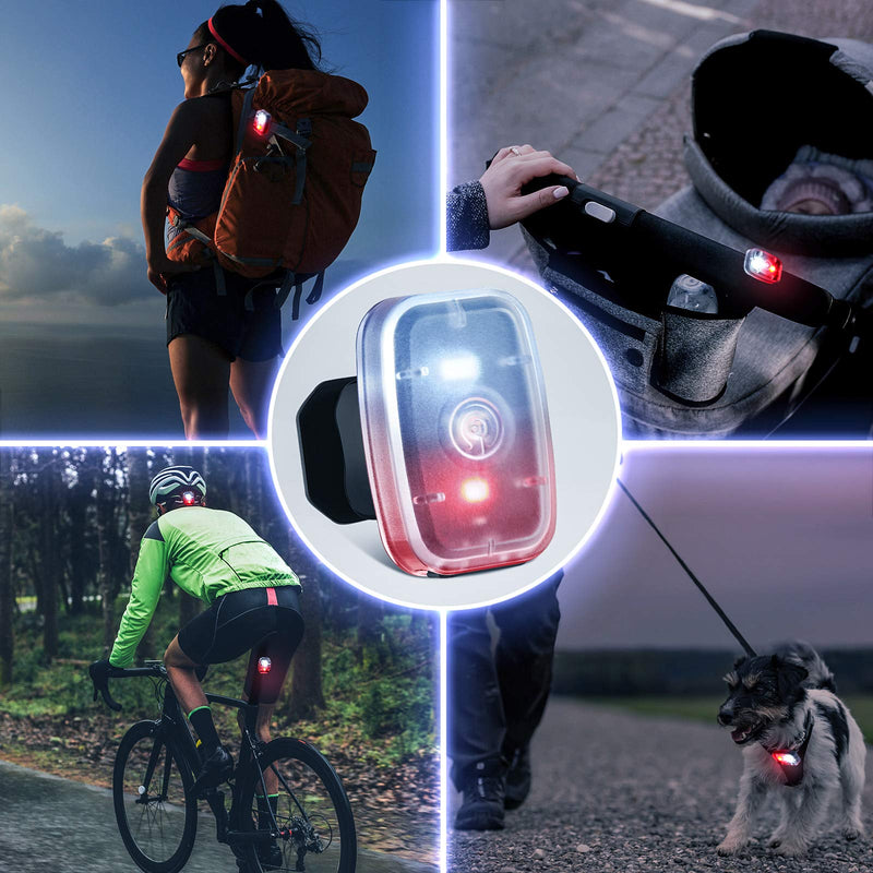 Safe LED Light USB Rechargeable Running Light Clip-on Strobe Light with 5 Lighting Modes High Visibility Accessories for Running Cycling Hiking Walking at Night, Black 2 - BeesActive Australia