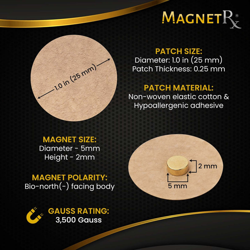 MagnetRX® Magnetic Acupressure Patches - Magnetic Patches - 3,500 Gauss Acupressure Magnetic Plaster (20 Pack) - BeesActive Australia