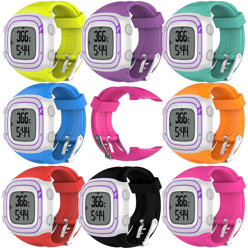 Compatible for Garmin Forerunner 10/Forerunner 15,Soft Silicone Wristband Replacement Strap for Garmin Forerunner 10/15 Watch Women Men (Large Size: 0.98"x0.94", Black) Large Size: 0.98"x0.94" - BeesActive Australia