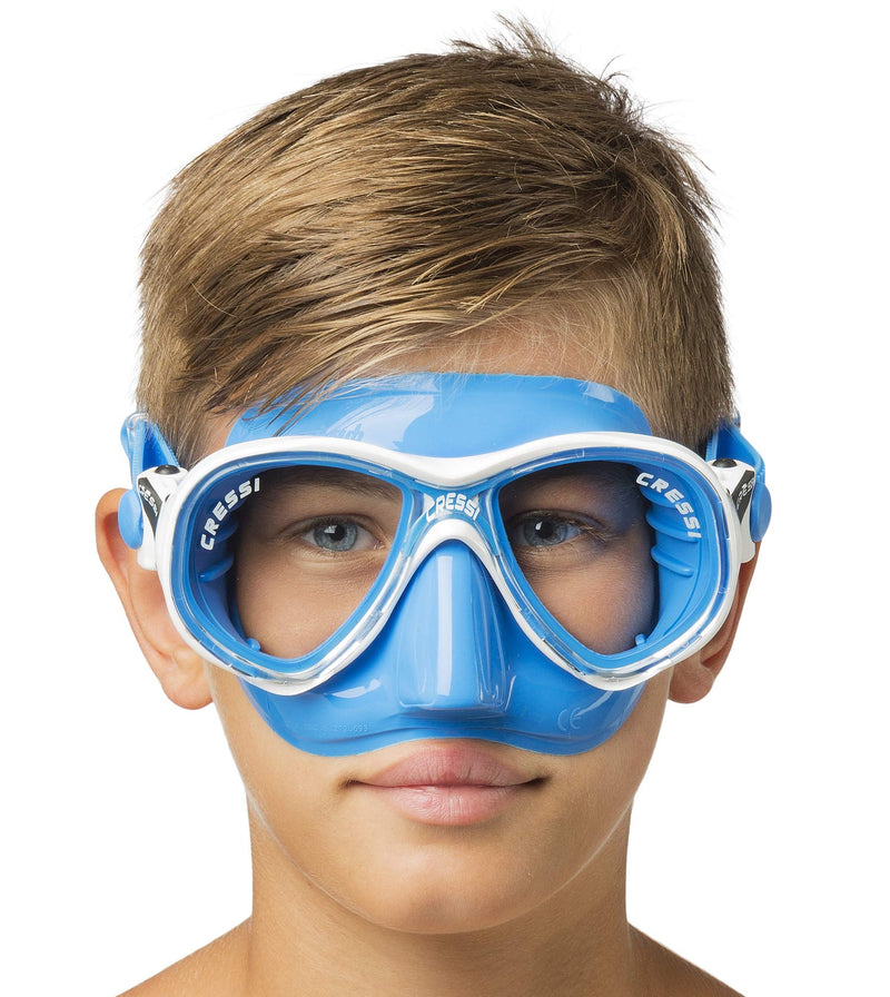 Cressi MAREA JR, Kids Youth Snorkeling Soft Mask - Cressi: Italian Quality Since 1946 Blue/Blue - BeesActive Australia