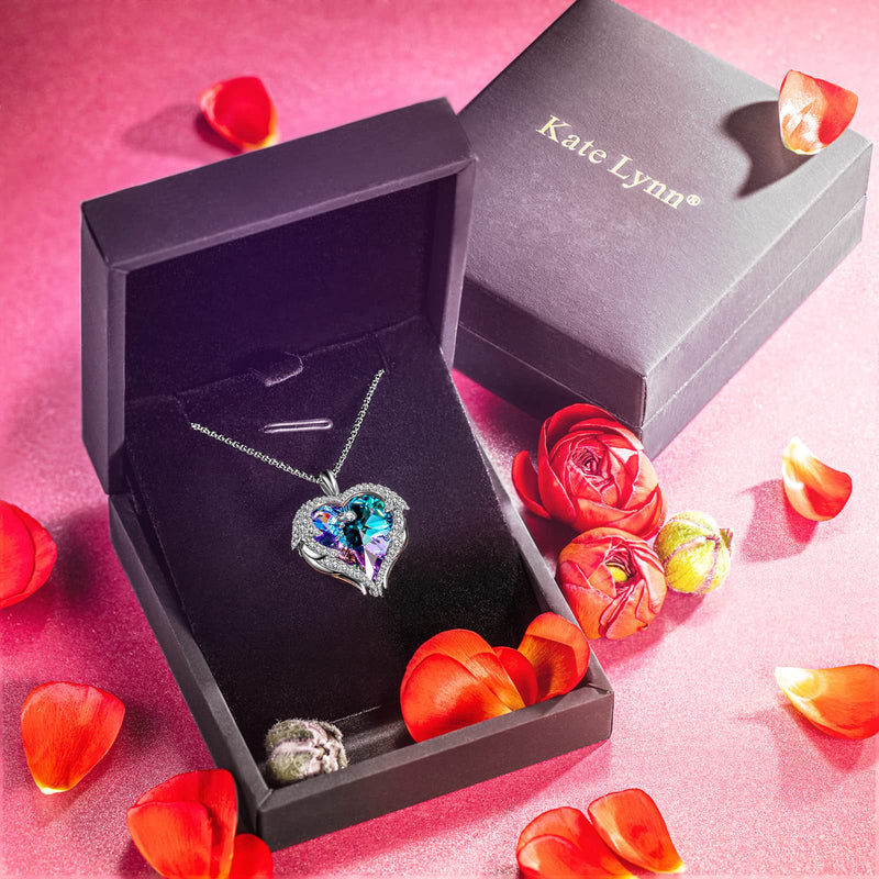 Kate Lynn ♥ Angel Wings Heart Necklace for Women, 18"+2" Necklace, Packaged with Jewelry Box, Birthday Gift Anniversary Jewelry Gift for Women, Symbol of Love, Beauty and Guardian Angel Wings Necklace - BeesActive Australia