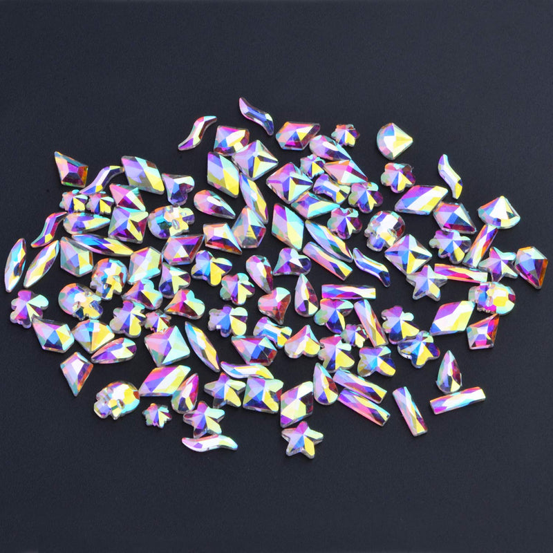 2000Pcs AB Crystal Rhinestones Set (1760pcs+240pcs), Round & Multi-Shape AB Glass Rhinestone, Flatback AB Crystals for Nails, Clothes, Face, Jewelry | Aurora Borealis 2000Pcs Crystal AB 2000Pcs - BeesActive Australia