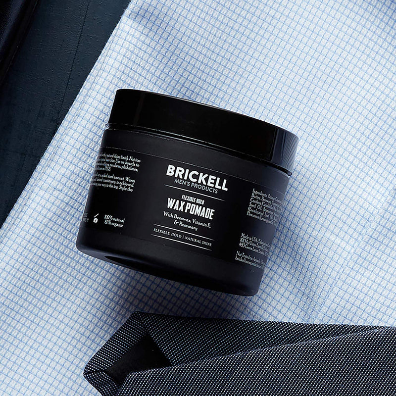 Brickell Men's Flexible Hold Wax Pomade for Men, Natural and Organic Irritation Free Natural Shine, 59 mL, Scented - BeesActive Australia