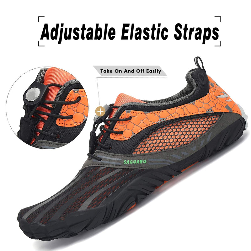 SAGUARO Mens Barefoot Minimalist Shoes Athletic Hiking Water Shoes for Aqua Swimming Trail Running 7.5 Orange Peel - BeesActive Australia