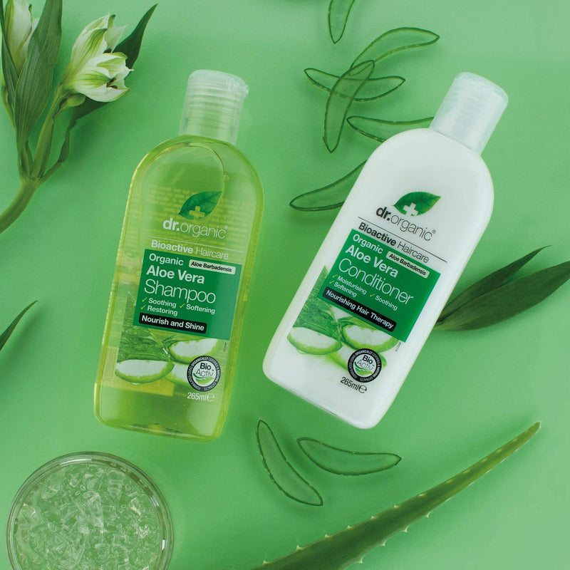 Dr Organic, Organic Aloe Vera Conditioner , Natural , Vegan , Cruelty Free , Paraben & SLS Free , Soothing , For Normal to Dry Hair, 265ml - BeesActive Australia