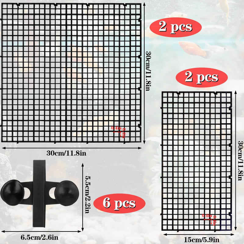 OBANGONG 4 Pcs Aquarium Grid Divider Tray Egg Crate Grid Louvre,12x12 inch Aquarium Fish Tank Divider Bottom Isolation Board for Mixed Breeding with 6 Pcs Sucker Clip type1 - BeesActive Australia