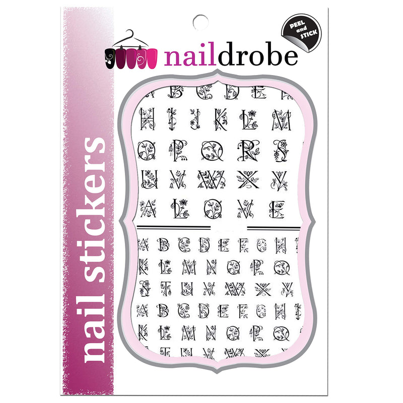 Naildrobe 3 Pack Alphabet Letter Peel-N-Stick Nail Stickers - BeesActive Australia