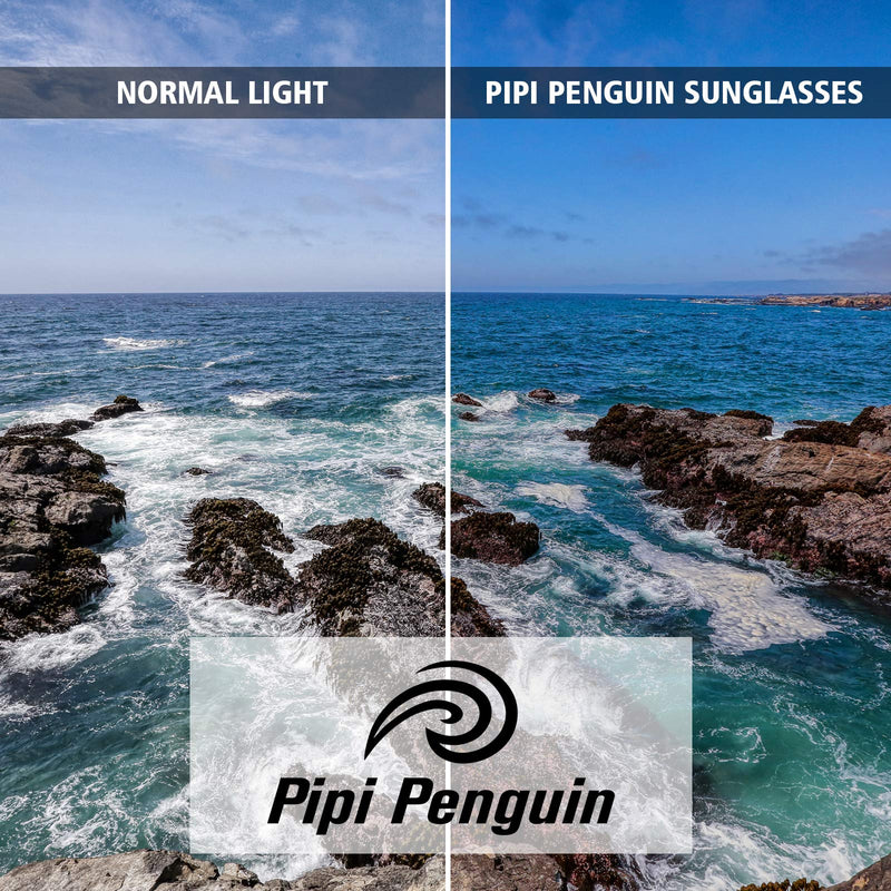 Pipi Penguin Polarized Sports Sunglasses for Men Women Fishing Cycling Running Trekking,UV Protection Matt Black Frame-green Lens - BeesActive Australia