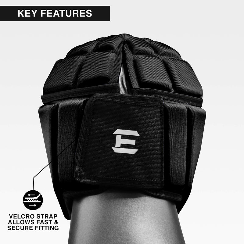 EliteTek Soft Padded Helmet Headgear Protection: 7on7 Tournaments, Flag Football, Team Sports, Training, Rugby, Lacrosse, Soccer, Practice & Epilepsy FITS Youth & Adult! (Black, Small) - BeesActive Australia