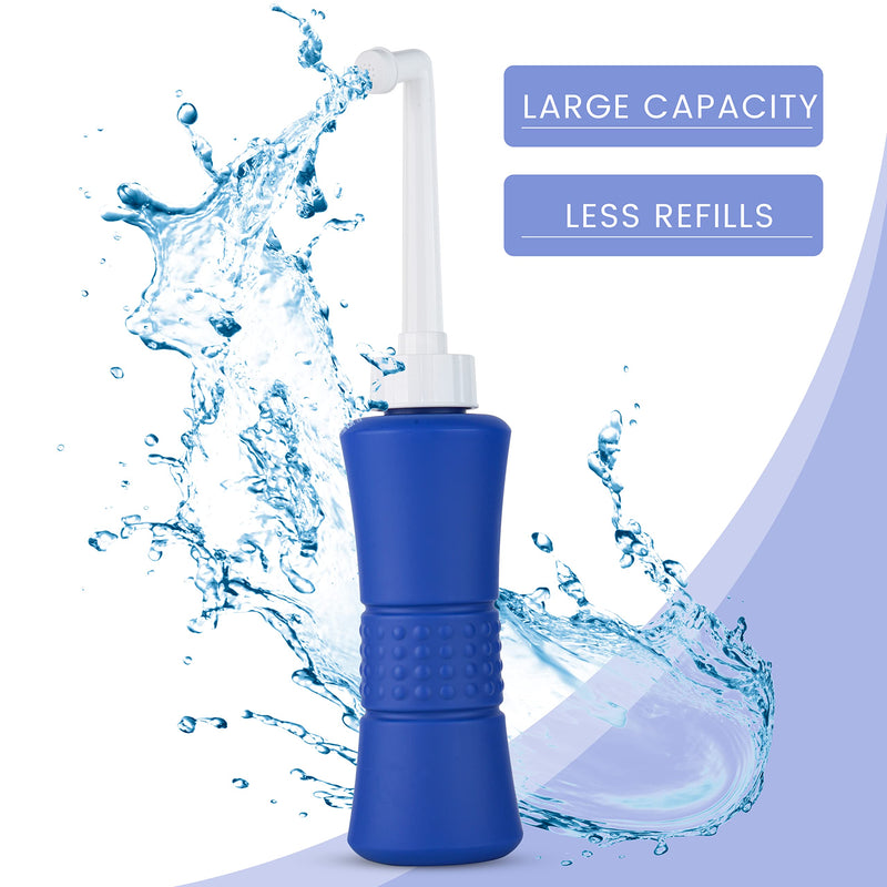laphang Portable Bidet 500ml Blue Peri Bottle with Waterproof Pouch and Cap – PP + TPR, Leak Proof & Scratch Resistant –Perineal bottle for Postpartum Hemorrhoids Healing, Maternity Kit Essentials 6W-8VRW-ATQ4 - BeesActive Australia
