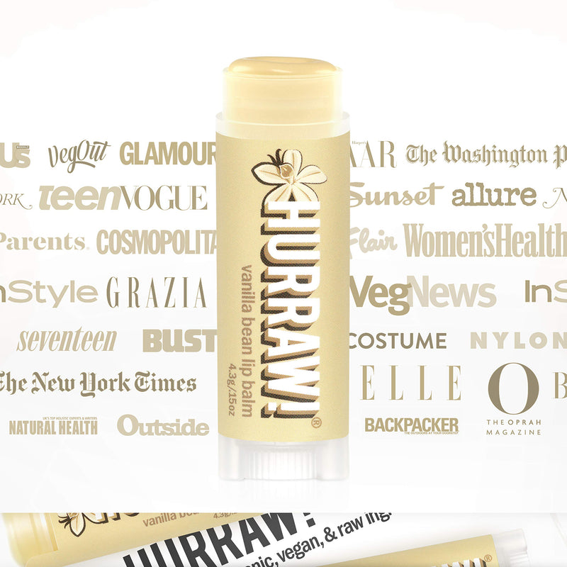 Hurraw! Vanilla Bean Lip Balm, 3 Pack: Organic, Certified Vegan, Cruelty and Gluten Free. Non-GMO, 100% Natural Ingredients. Bee, Shea, Soy and Palm Free. Made in USA - BeesActive Australia