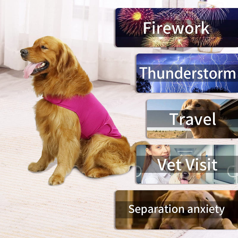 cattamao Comfort Dog Anxiety Relief Coat, Dog Anxiety Calming Vest Wrap for Thunderstorm,Travel,Fireworks,Vet Visits,Separation XS Small Medium Large XL Dog X-Small (Pack of 1) Rose - BeesActive Australia