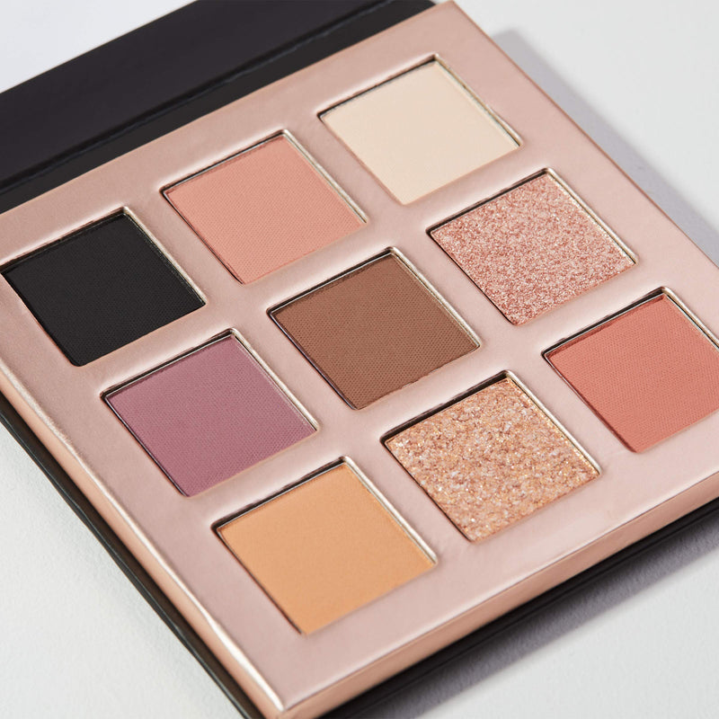 Pippa of London Camden Make Up Palette 353 with 9 Luxury Matte, Shimmer and Glitter Eyeshadows in Rose Gold case with Mirror - BeesActive Australia
