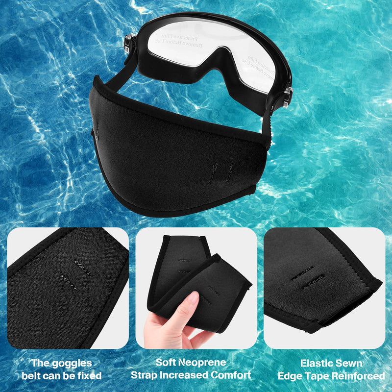 3 Pieces Neoprene Mask Strap Cover Neoprene Diving Mask Straps Hair Protector Wrap for Dive and Snorkel Masks Water Sports Black - BeesActive Australia