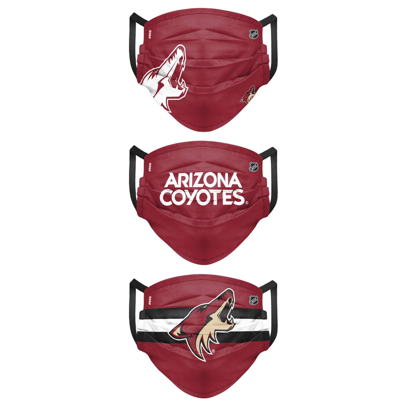 FOCO NHL mens Matchday Face Cover - Adult - 3 Pack Arizona Coyotes Mens - Matchday - BeesActive Australia