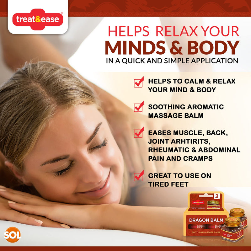 4pk SOL Dragon Balm Bundled with SOL Notebook | Tiger Red Balm | Massage Balm Rub | Heat Rub for Pain Relief | Muscle Rub | Headache Balm | Cream for Back Pain | Neck & Shoulder Rub | Oriental Balm - BeesActive Australia