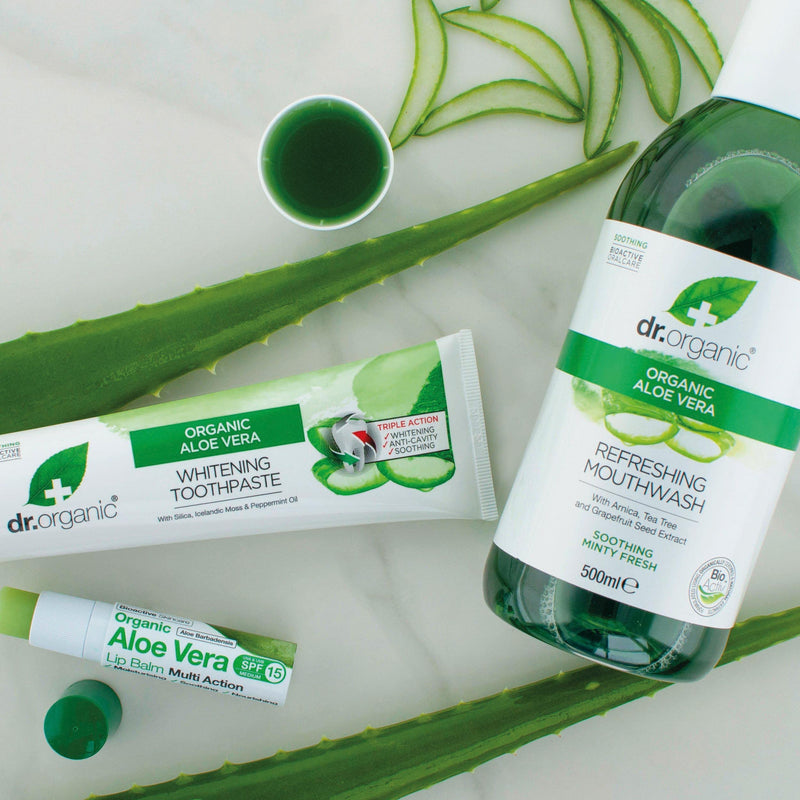Dr Organic, Organic Aloe Vera Toothpaste, Natural , Vegan , Cruelty Free , Paraben & SLS Free , Whitening, Anti Cavity , Fresh , 100ml - BeesActive Australia