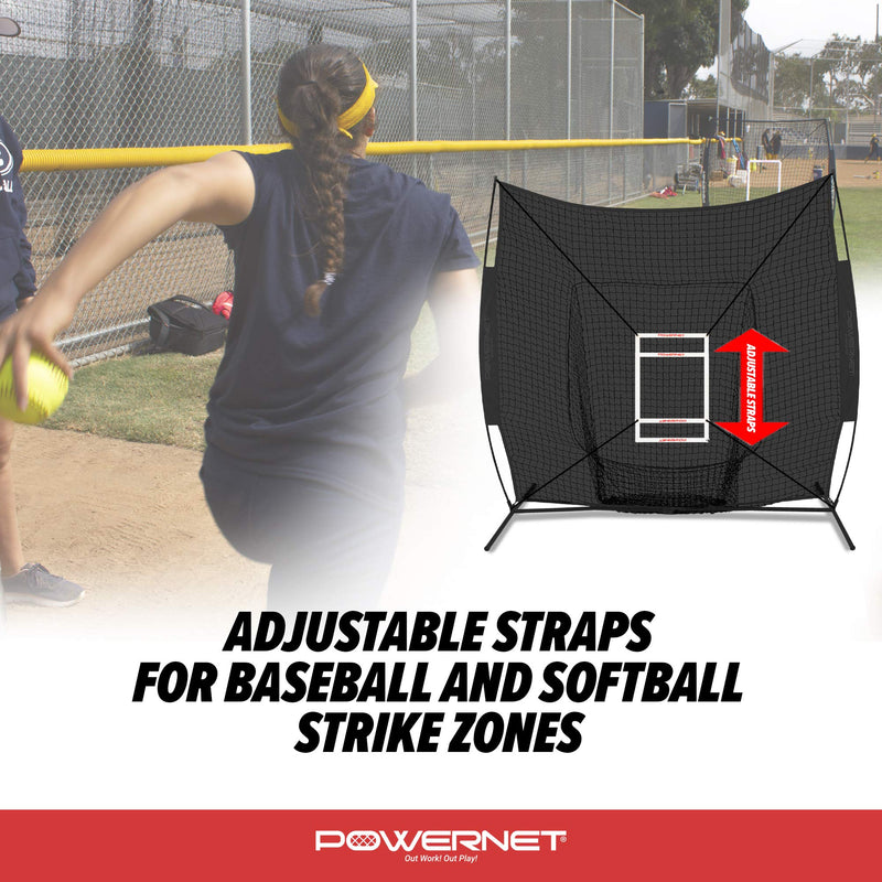 [AUSTRALIA] - PowerNet Strike Zone Attachment Only | for 7x7 Baseball Softball Net | Work on Pitching Drills and Location Accuracy | Solo or Team Pitcher Training Aid | Instant Feeback on Strikes or Balls Location 