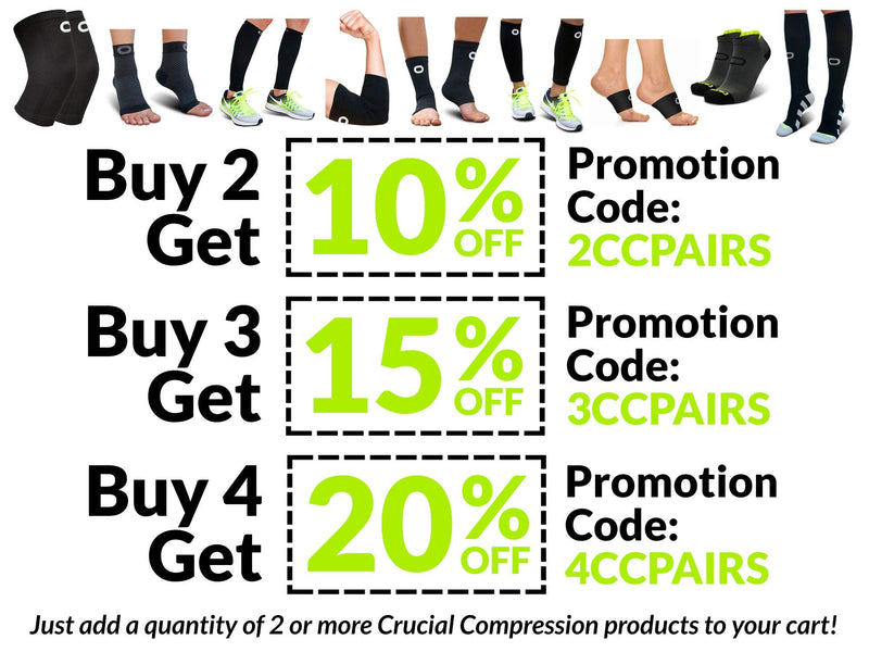 Crucial Compression Socks for Men & Women (20-30mmHg) Running, Athletic, Travel Large-X-Large Solid Black - BeesActive Australia