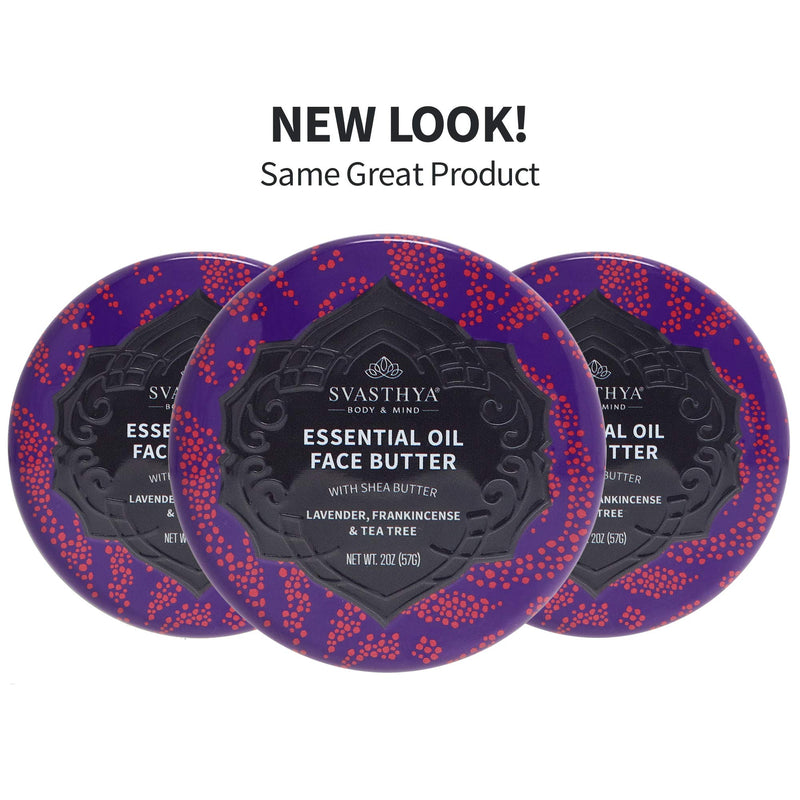 SVASTHYA BODY & MIND Essential Oil Face Butter - Naturally Nurtures Skin & Restores Complexion, Has Shea Butter, Coconut, Argan & Grapeseed Oil, Made In The USA, 2 oz - 3 Pack Pack of 3 - BeesActive Australia