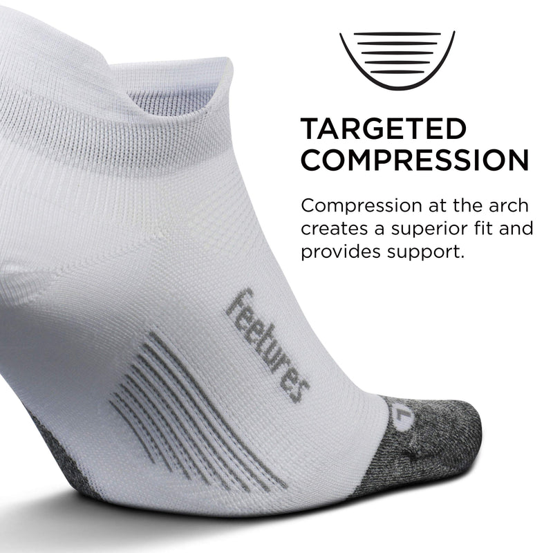 [AUSTRALIA] - Feetures Elite Ultra Light No Show Tab Sock Solid Large White 