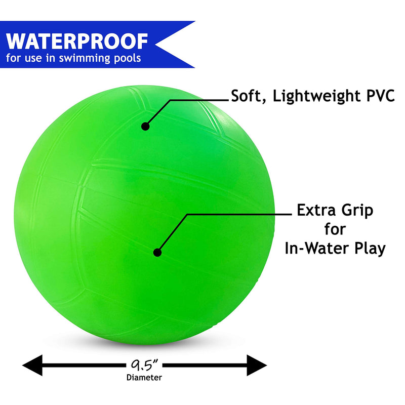 Botabee Youth Swimming Pool Water Volleyball | Pool Volleyball with Oversized 30” Circumference for Easy Hitting | Lightweight and Soft PVC for Kids and Beginners | High Visibility Green - BeesActive Australia