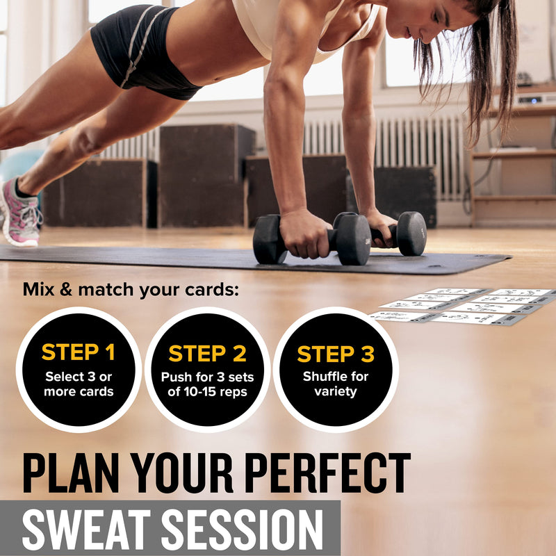 NewMe Fitness Dumbbell Workout Cards, Instructional Fitness Deck for Women & Men, Beginner Fitness Guide to Training Exercises at Home or Gym (Dumbbell, Vol 1) Dumbbell (Vol 1) - BeesActive Australia