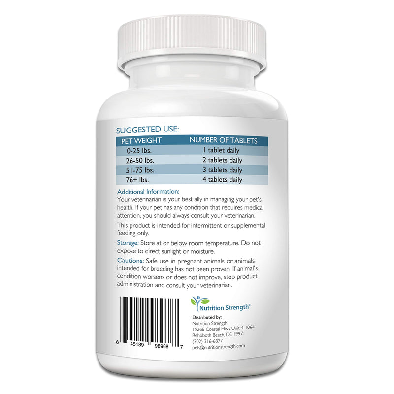 Nutrition Strength Vitamin C for Dogs to Support Cardiovascular Health, Help Strengthen The Immune System, Boost Free Radical Defenses and Sustain Collagen Synthesis, 120 Chewable Tablets - BeesActive Australia