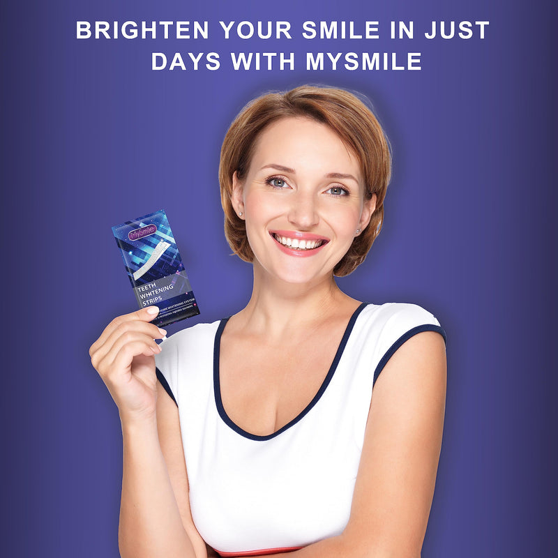 MySmile Teeth Whitening Strips, 28 White Strips Teeth Whitening Kit, Non-Sensitive 14 Sets Teeth Whitener for Tooth Whitening, Helps to Remove Smoking Coffee Soda Wine Stain, Up to 10 Shades Whiter - BeesActive Australia