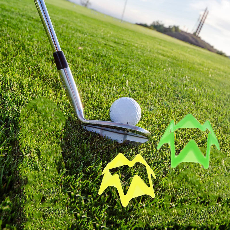 ZRM&E 12pcs Plastic Golf Mat Tees 21x17x34mm Training Golf Ball Nail Simulator Home Sports Golf Tools (6 x Green + 6 x Yellow) - BeesActive Australia