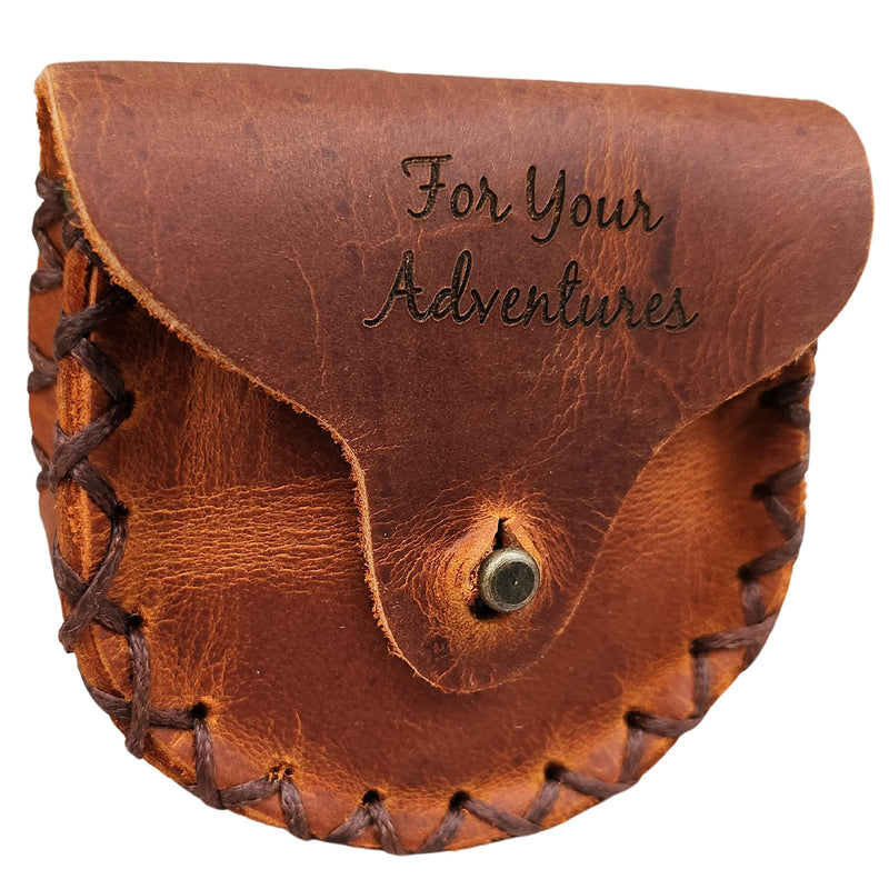 Mountain and Road Engraved Working Handmade Antiqued Brass Compass Gift for Men with ''for Your Adventures'' Stamped Leather Case - BeesActive Australia