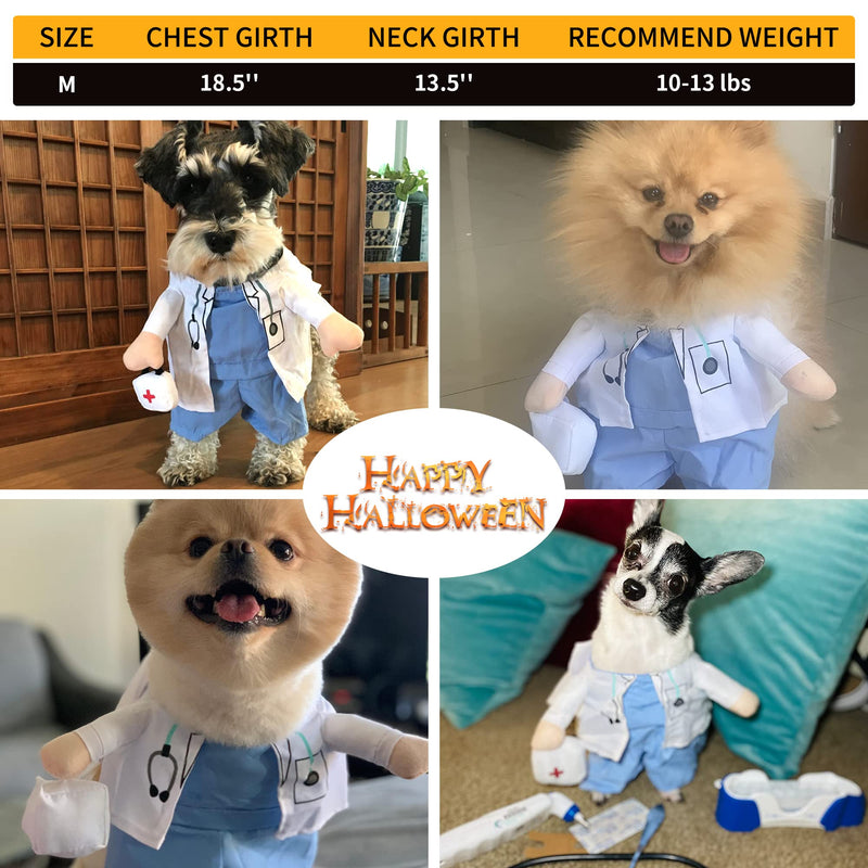 Delifur Dog Halloween Costume Dog Carrying Costume Cat Doctor Costume Pet Doctor Uniform Funny Medium - BeesActive Australia