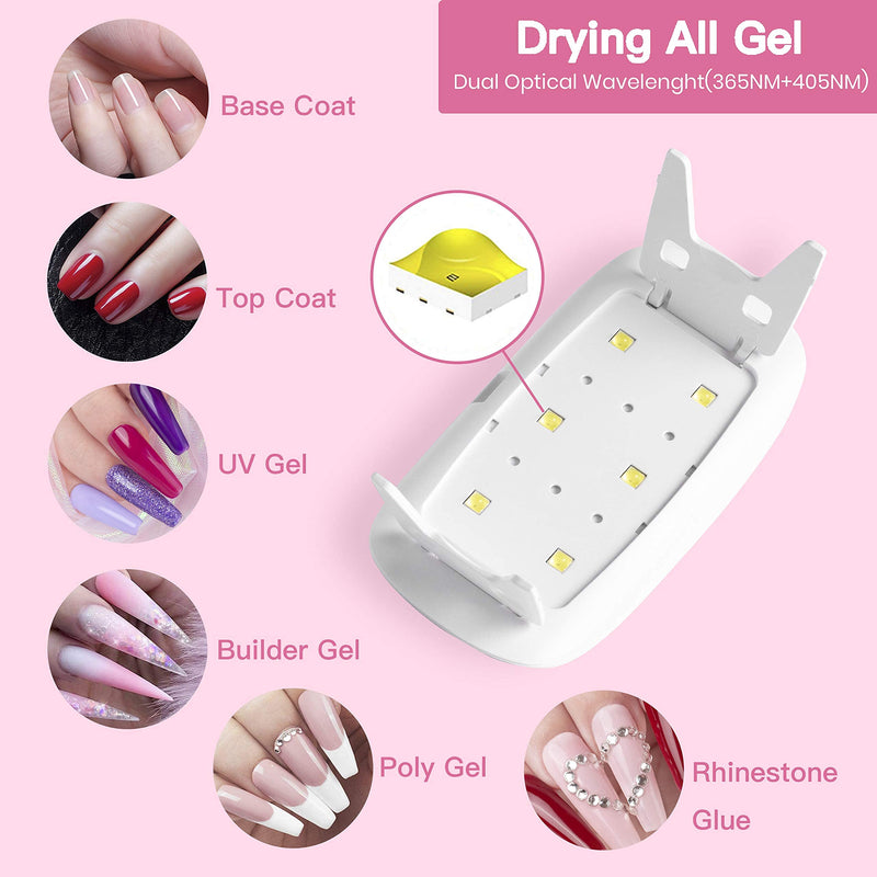 Beetles Uv Light for Nails Mini Nail Lamp Poly Gel Curing Lamp Nail Gel UV Led Nail Lamp Nail Light for Gel Top Coat Polygel Nail Gel Polish Manicure Tool - BeesActive Australia