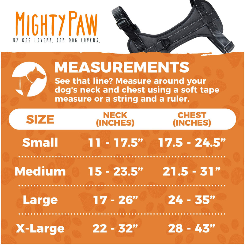 Mighty Paw Car Dog Harness, Vehicle Safety Harness with Adjustable Straps and Soft Padding, Doubles as a Standard Harness with a No Pull Front Leash Attachment XLarge Black - BeesActive Australia