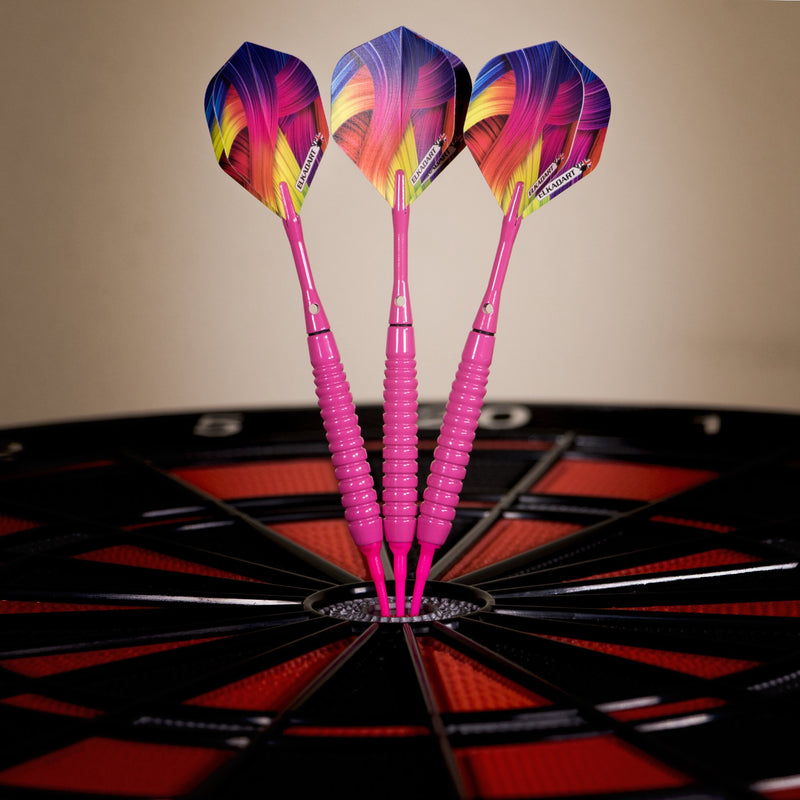 [AUSTRALIA] - Elkadart Neon Soft Tip Darts with Storage/Travel Case, 18 Grams Neon Pink 