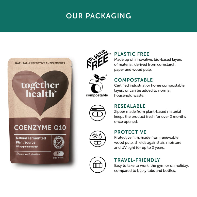 Coenzyme Q10 � Together Health � Ubiquinone CoQ10 � Naturally Fermented 95% Piperine � Vegan Friendly � Made in The UK � 30 Vegecaps - BeesActive Australia