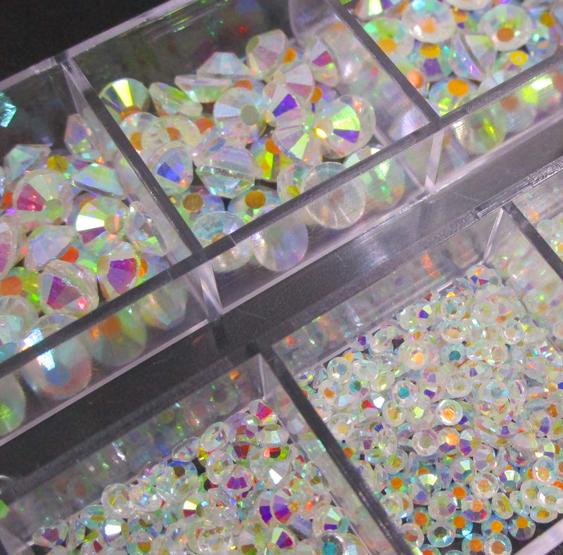 4000pc AB Clear Rhinestone Crystal Beads Gems Flatback Gemstones Mixed Size Jewels Embellishments with Picking Tweezers & Rhinestones Pen for Arts Clothes Shoes Crafts Face Body Makeup Nail DIY. - BeesActive Australia