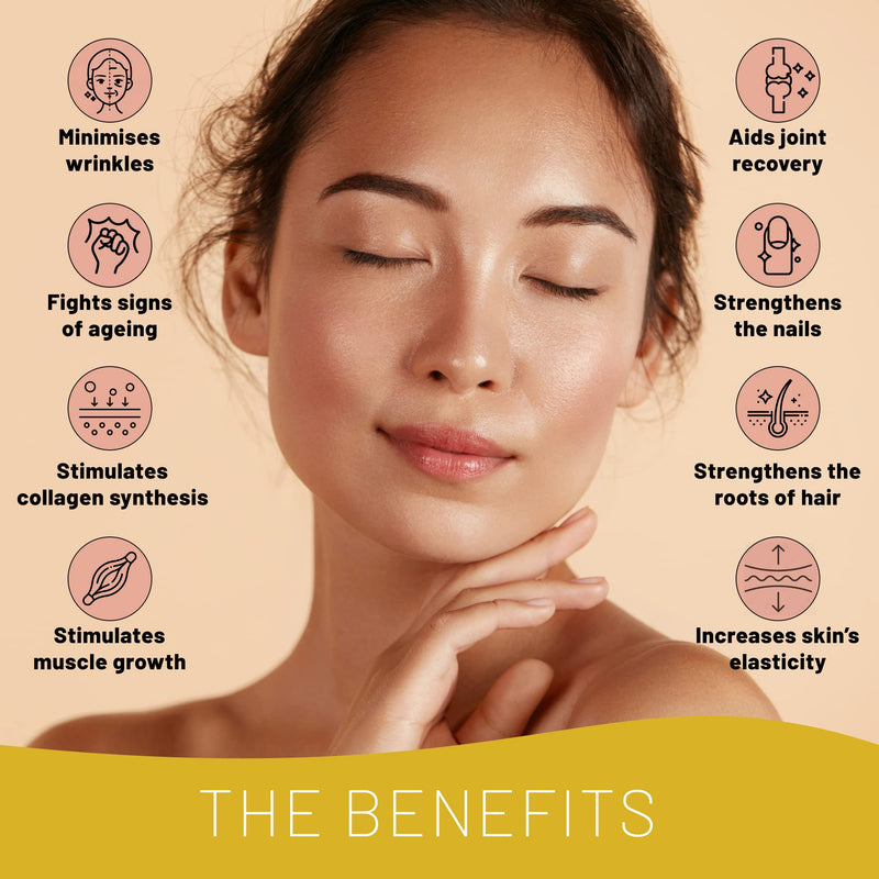 Vegan Collagen Supplement For Skin, Hair, Nails, Joints & Bones with Biotin, Lysine, Bamboo Silica, Zinc, Vitamin C, E & A. 2 Months Supply. Collagen For Vegans and Vegetarians 60 Count (Pack of 1) - BeesActive Australia