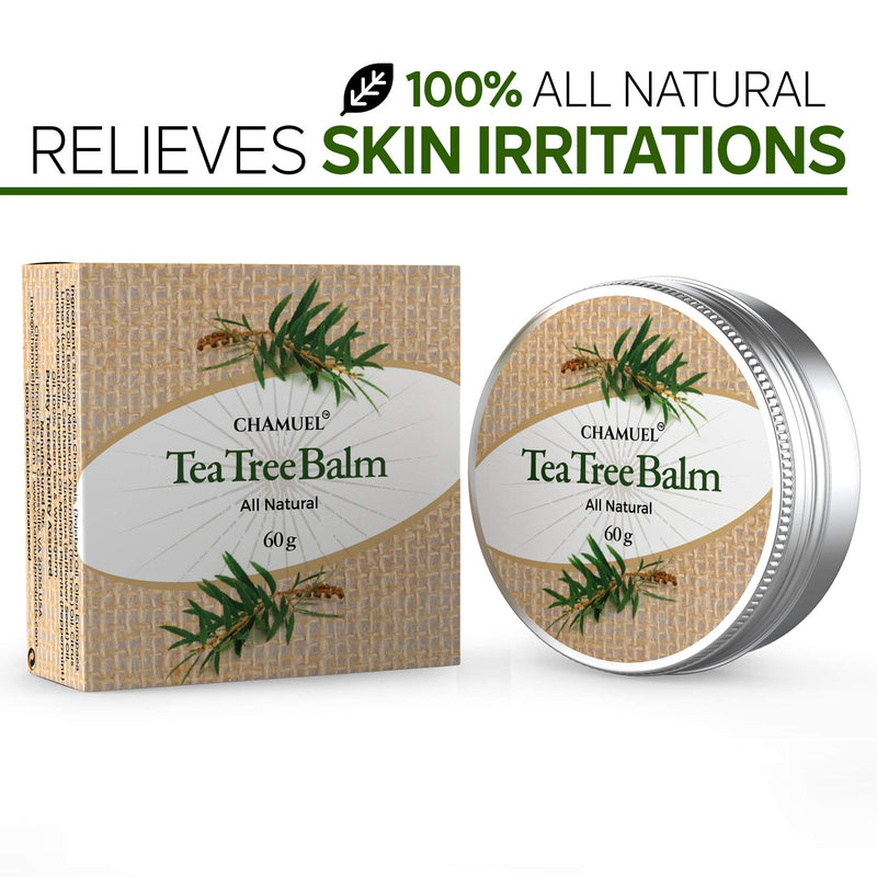 TEA TREE OIL BALM -100% All Natural | Great Cream for Soothing Skin Irritations like Eczema, Psoriasis, Rashes, Jock Itch, Folliculitis, Acne, Itches, Dry Chapped Skin, Heels, Cuticles, Hemorrhoids, Saddle Sores and more! - BeesActive Australia