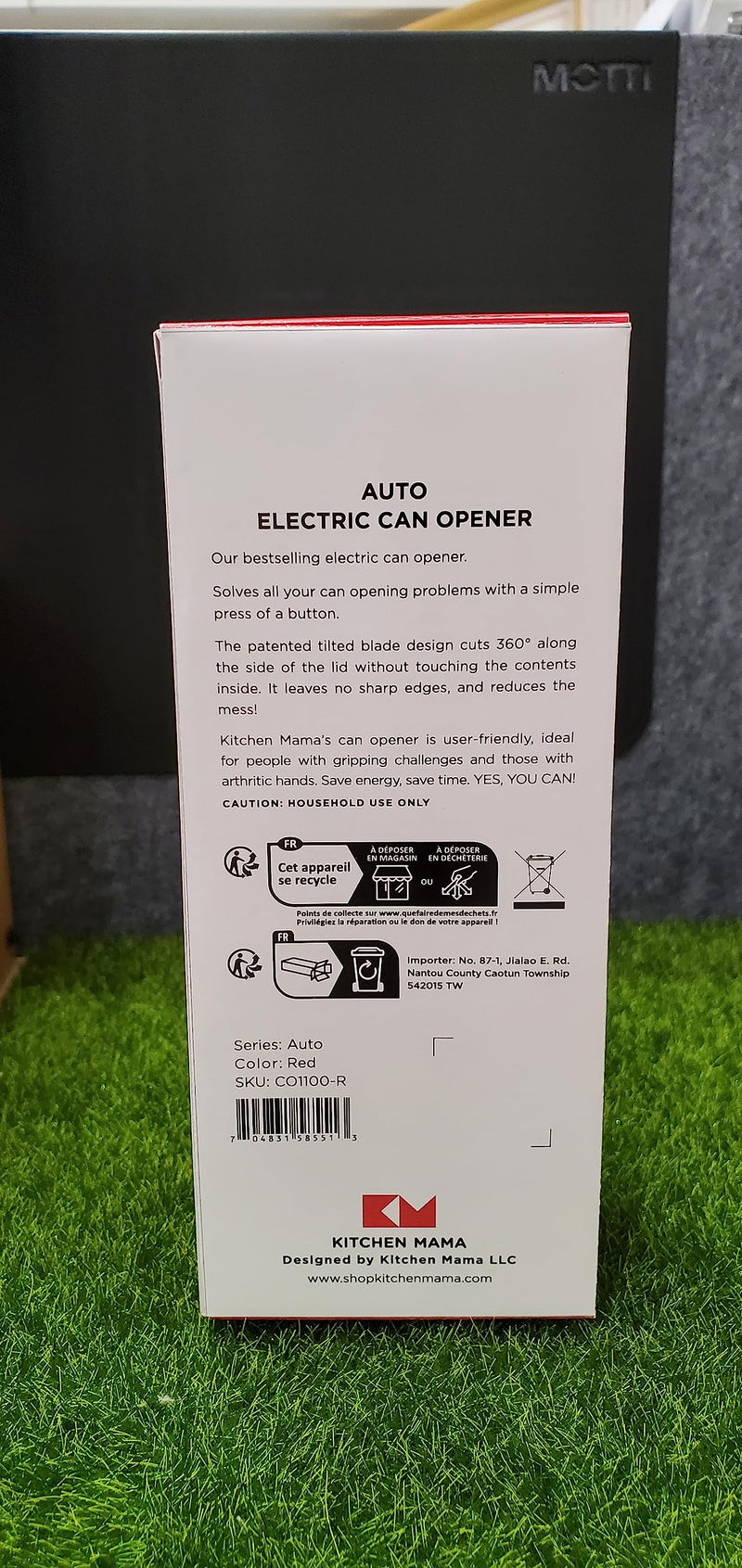 Kitchen Mama Auto Electric Can Opener: Open Your Cans with A Simple Push of Button - Automatic, Hands Free, Smooth Edge, Food-Safe, Battery Operated, YES YOU CAN (Red) Red - BeesActive Australia