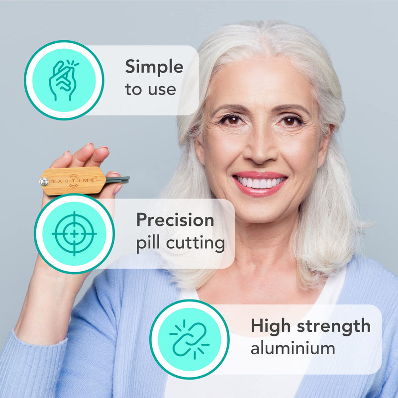 TabTime Metal Pill Cutter - Splits Pills and Tablets Easily – Highly Durable Design - Perfect Pill Cutter for Small Pills - BeesActive Australia