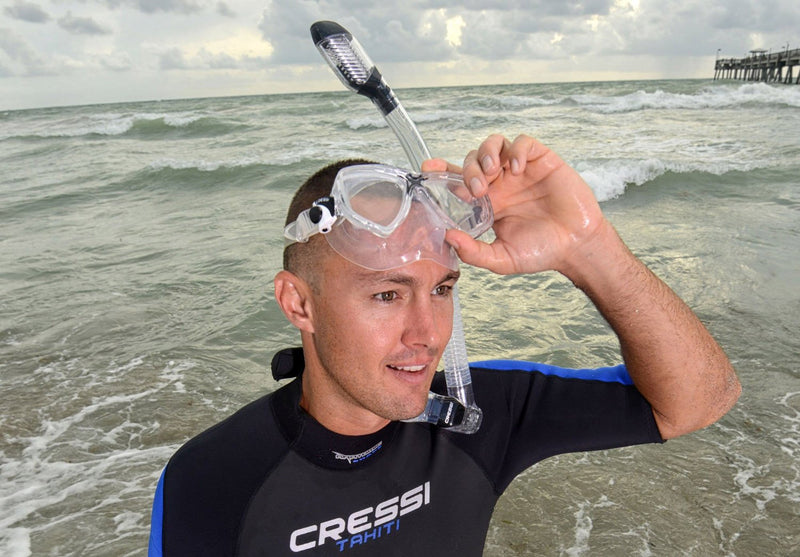 [AUSTRALIA] - Adult Small Inner Volume Mask for Scuba, Snorkeling | Marea Made in Italy by Cressi: Quality Since 1946 Clear/Blue 